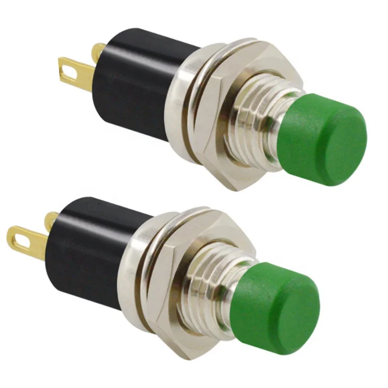 2pcs 16mm 2pin normally open electric LED push button switch 12mm Momentary Self-Reset Self-Locking 3A 250AC