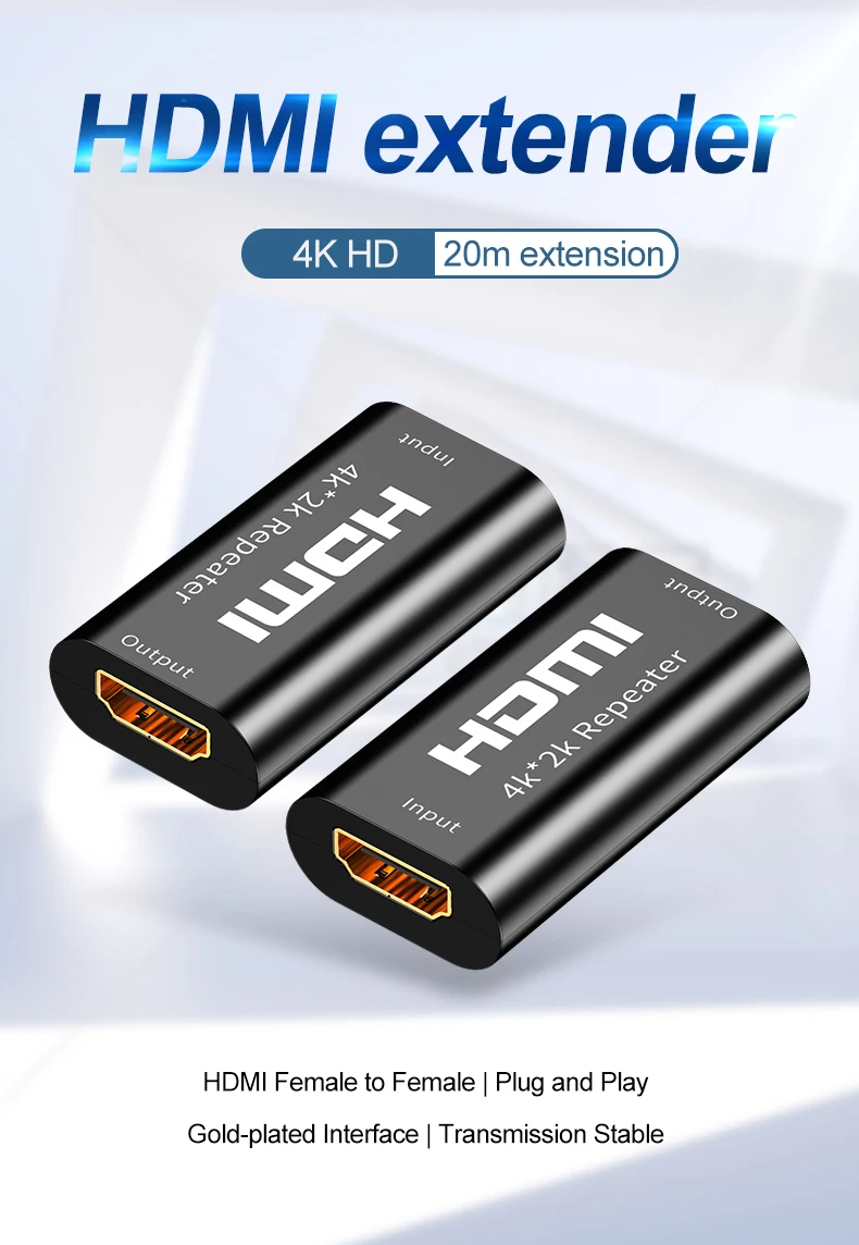 Адаптер HDMI с позолоченным покрытием 4K * 2K, усилитель сигнала, усилитель сигнала более 4,95 Гбит/с, удлинитель сигнала HDMI TSLM1