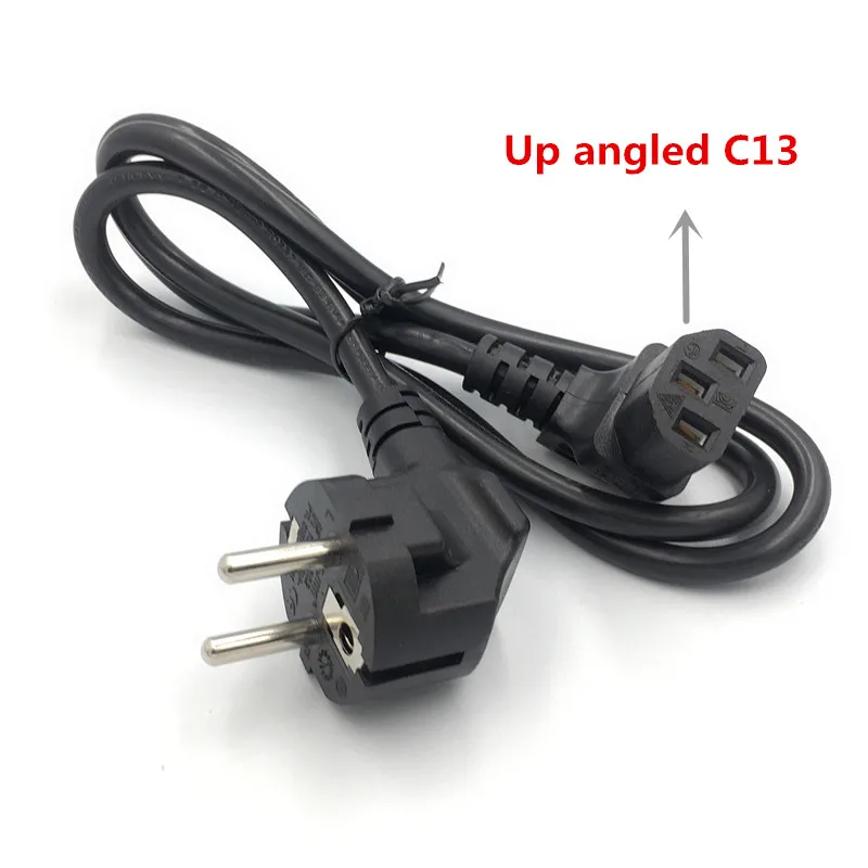 Euro Plug Cable Up Down IEC C13 Computer Power Cable Extension Cord 1m EU Power Cable For Monitor PSU Antminer Printer
