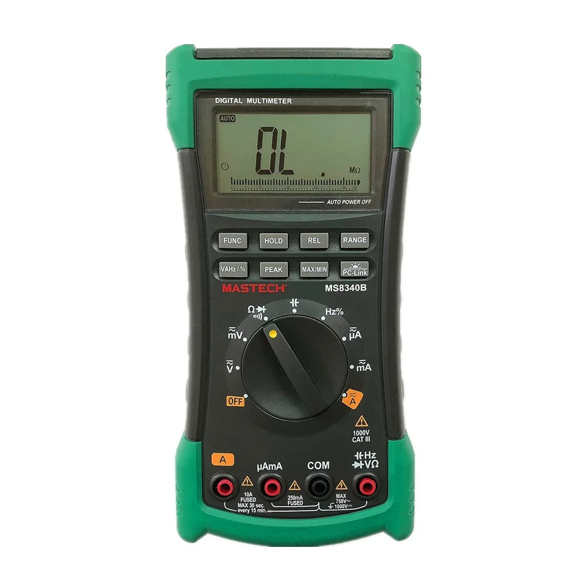 

Mastech MS8340B High Quality Auto Range True-RMS Digital Multimeter DMM Capacitance&Frequency Test&USB Interface Meter Testers