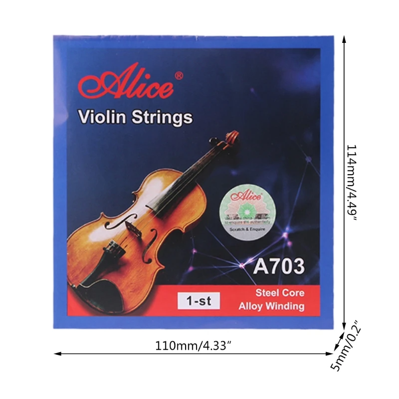 Alice A703-1 E Violin String for size 1/8 1/4 1/2 3/4 4/4