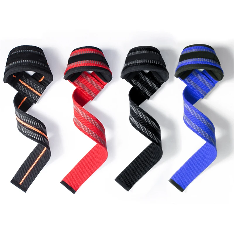 MKAS Padded Cotton Lifting Straps For Deadlifts Weight Lifting Wrist Support Belt Crossfit Hand Grips Fitness Bodybuilding