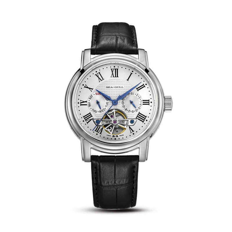 2026 neue Seagull Herrenuhr, automatische mechanische Armbanduhr, Multifunktions-Hohlschwungrad, Business-einfache Uhr D819.622