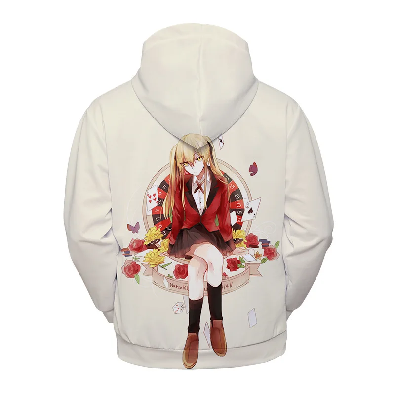 Thin Hoodie Jabami Yumeko Cosplay Kakegurui Loose Anime Cute Hooded Sweatshirt Unisex Oversized 4XL Summer Casual Streetwear