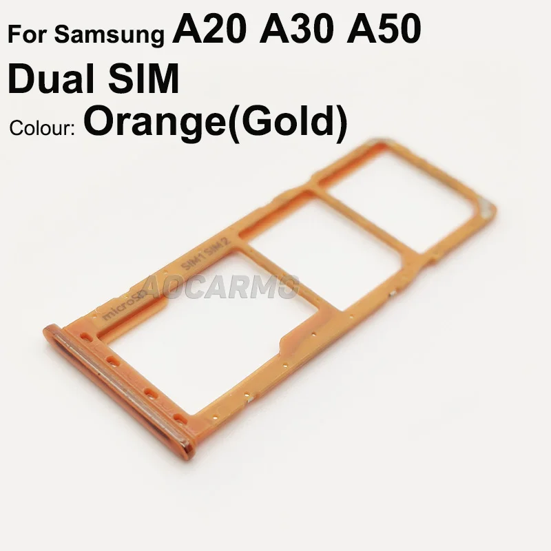 Aocarmo Sim-карта для Samsung Galaxy A20 A30 A50, одна SIM-карта, две SIM-карты, металлический пластиковый лоток Nano SIM, держатель слота MicroSD