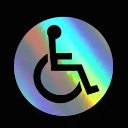 13CM * 13CM 1 pz finestrino dell'auto disabili sedia a rotelle Handicap rotondo finestrino dell'auto decalcomanie riflettenti decorazione PVC moda auto Sticker