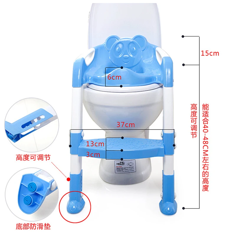 Portable Urinal Potty Training Seat Folding Baby Potty Infant Kids Toilet Training Seat with Adjustable Ladder Children 2 Color