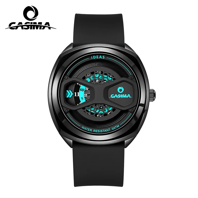 CASIMA Cyberpunk Personality Trendy Cool Watch Gifts Recommended Sports Waterproof Silicone Band Quartz Watch Men\'s Watch #2149