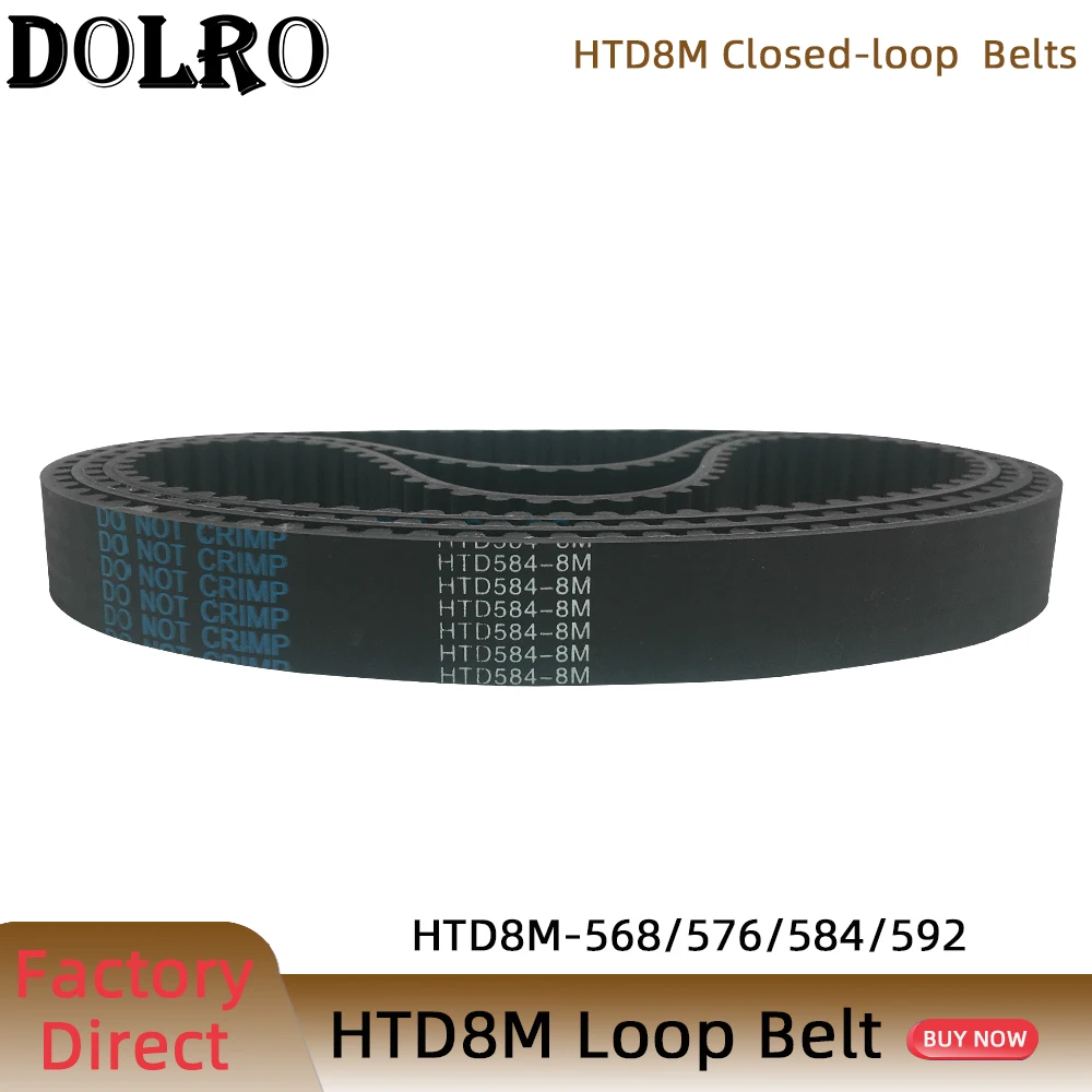 HTD 8M synchronous belt C=568/576/584/592 width 15/20/25/30/40/50mm Teeth 71 72 73 74  HTD8M Timing Belt 568-8M 576-8M 584-8M