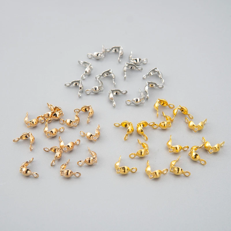 100 Pcs Buckle Metal Manual Covered Wire Clasp Wire Accessories Bracelets Necklace Connect Clamp DIY Beaded Jewelry Accessories