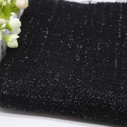 50x145cm France Black Color Yarn Dyed Braided Tweed Fabric For Woman Autumn Jacket Dress Suits Coat DIY Sewing Material