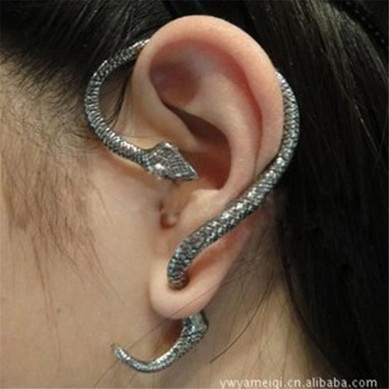 1PCS gothic punk serpentine cuff ear clip, suitable for women exaggerated personality temptation retro ear clip