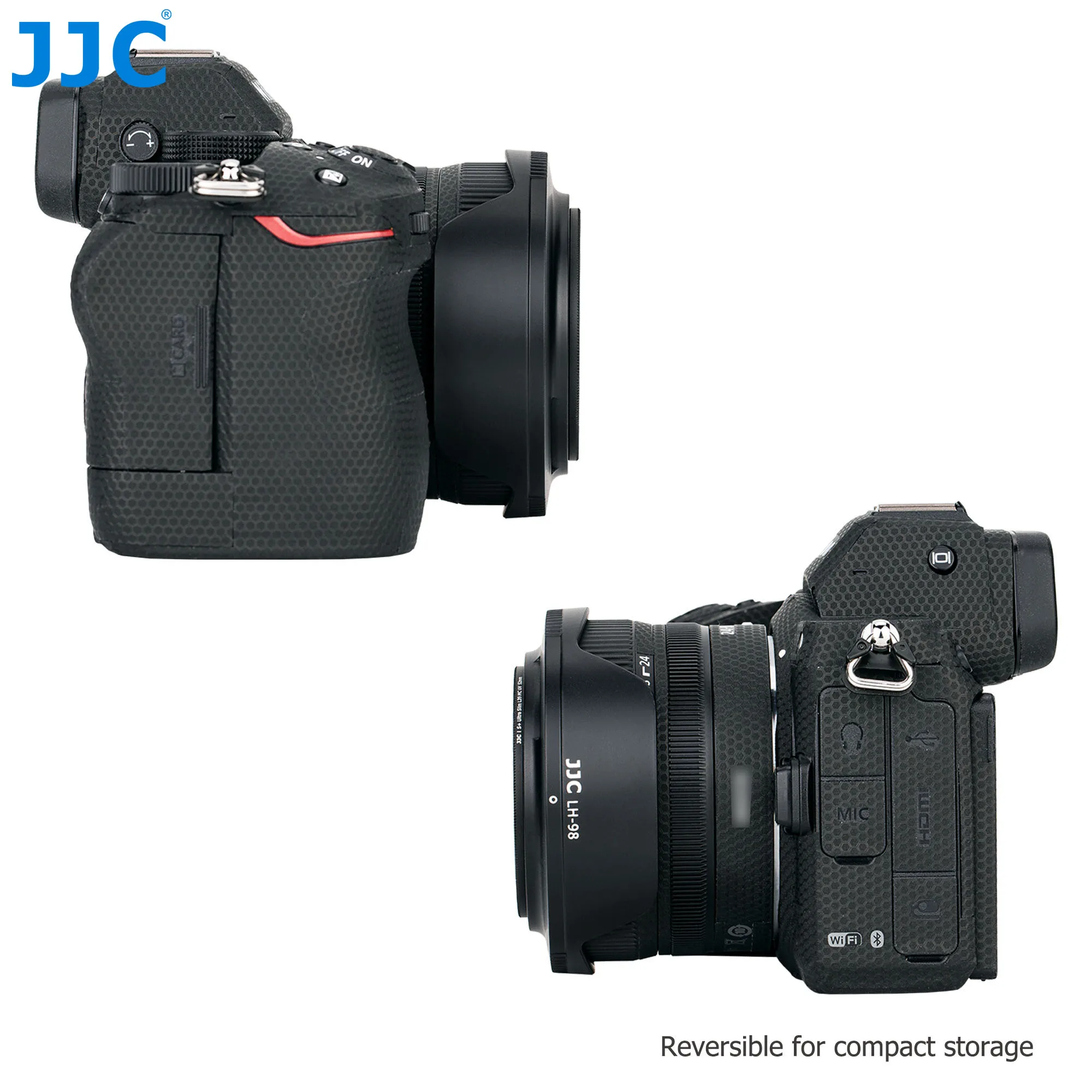 JJC-parasol de lente dedicado Reversible, HB-98 para Nikon NIKKOR Z 24-50mm f/4-6,3, Z5 Z6 Z7 Z6II Z7II