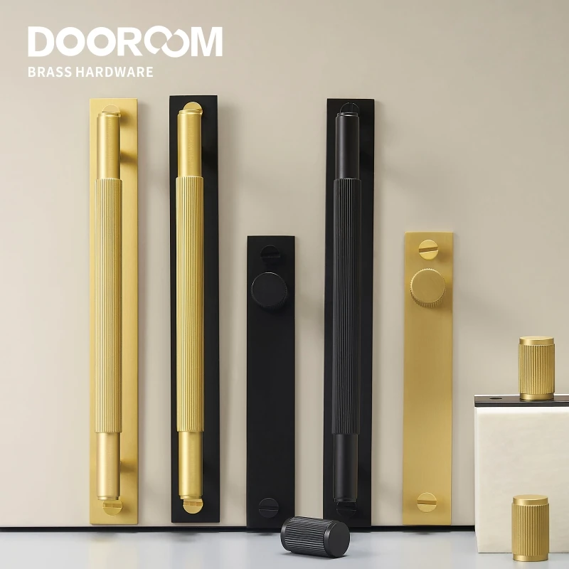 Dooroom maniglie per mobili in ottone striscia moderna con piastra armadio armadio comò scatola di scarpe cassetto manopole per mobili tira manopole