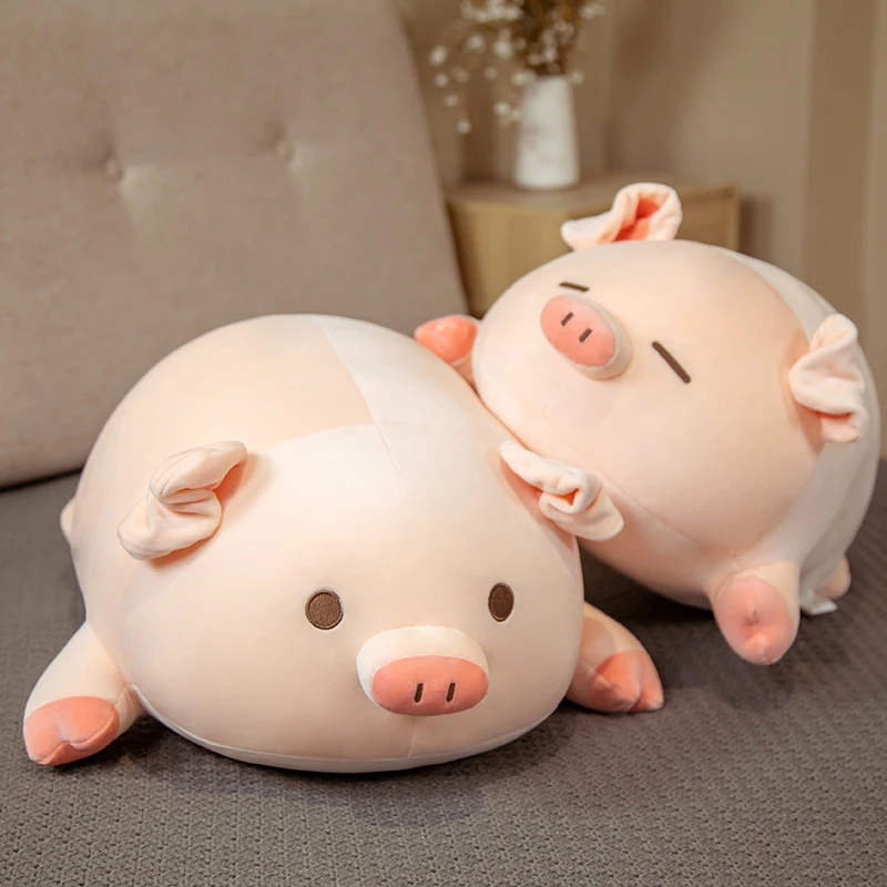 1pc 40/50cm Squishy Pig Stuffed Doll Lying Plush Piggy Toy Animal Soft Plushie Pillow for Kids Baby Comforting Birthday Gift