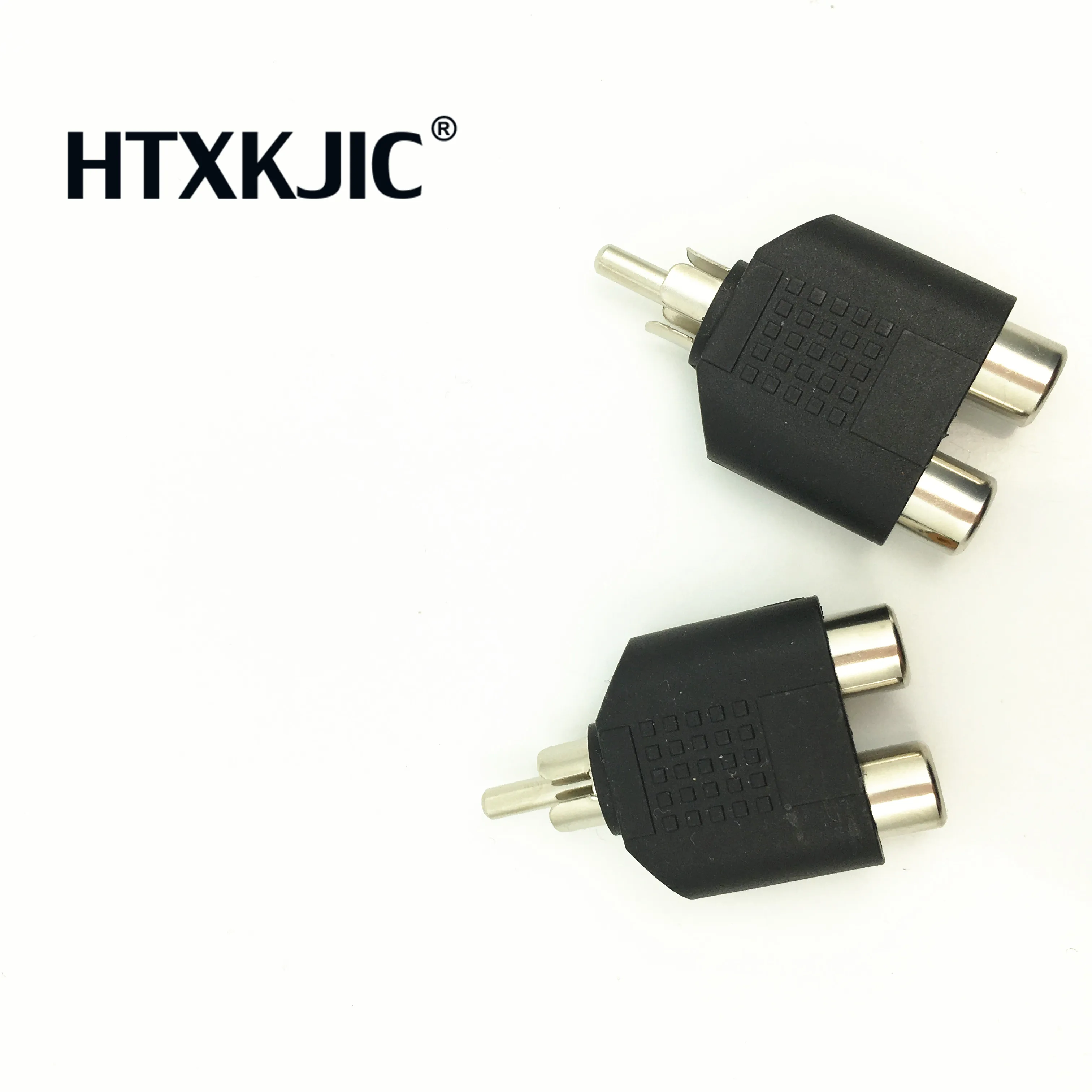 Divisor y para áudio e vídeo, conversor de tomada de vídeo e áudio, 1 macho e 2 fêmeas, kit adaptador colorido de lótus, plug av rca duplo