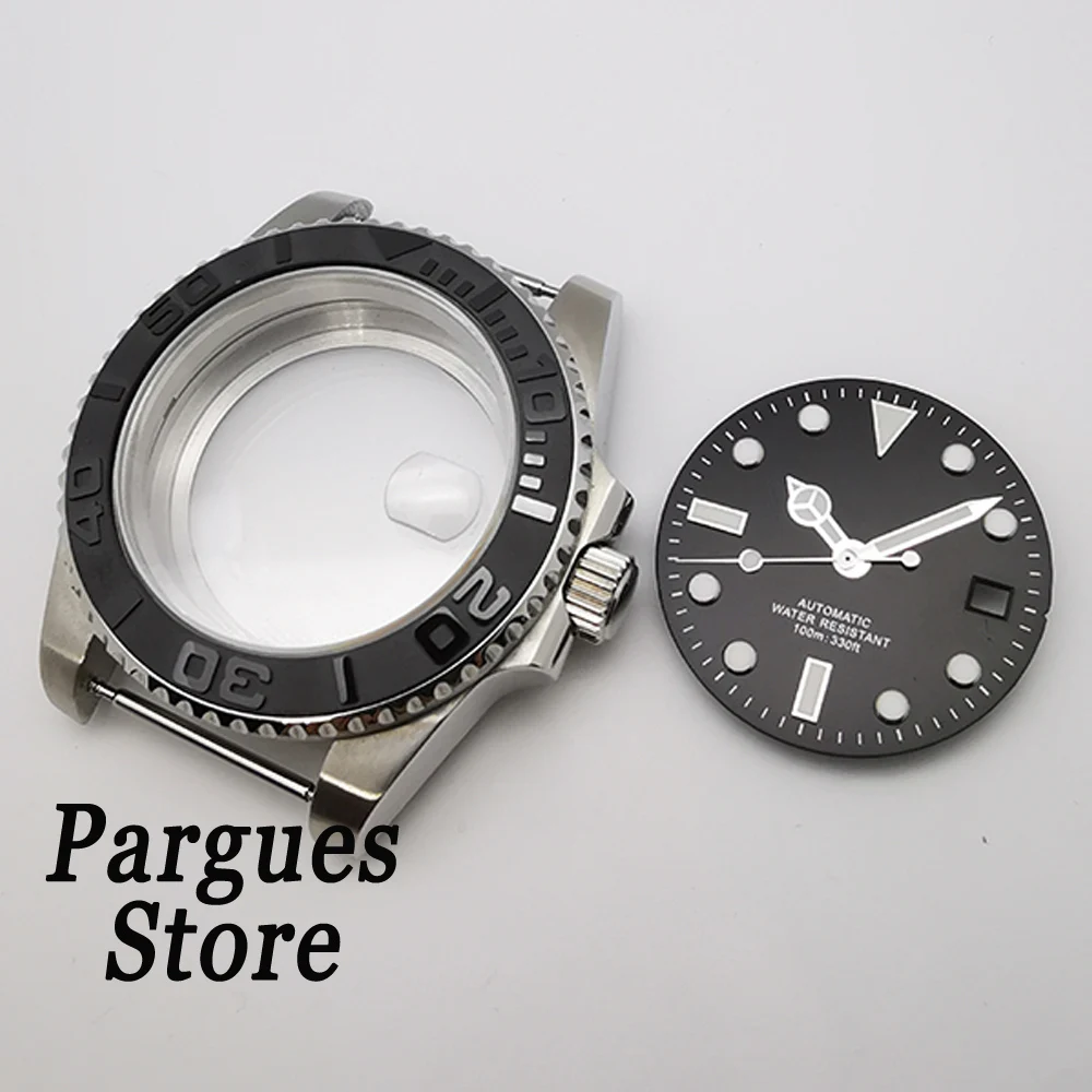 40mm Sapphire Glass Stainless Steel Watch Case Dial Hands Fit NH35 NH36 Miyota 8205 8215 DG2813 ST1612 Movement