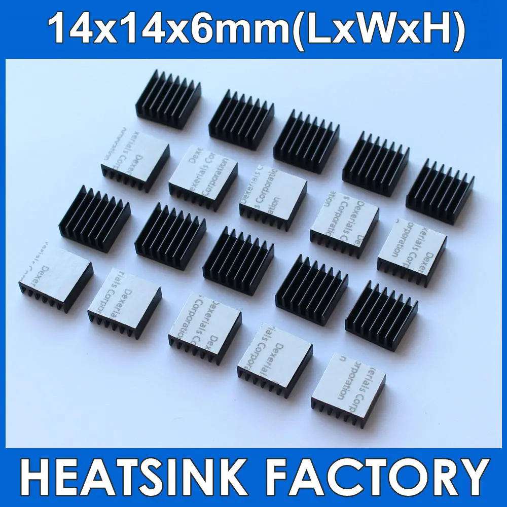 100pcs 14x14x6mm Ram Heatsink Chipset Aluminum Heatsink With Thermal Conductive Tape