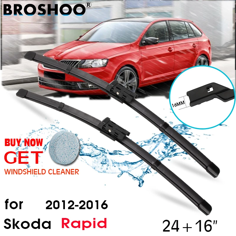 

Car Wiper Blade Front Window Windscreen Windshield Wipers Blades Auto Accessories For Skoda Rapid 24"+16" 2012-2016