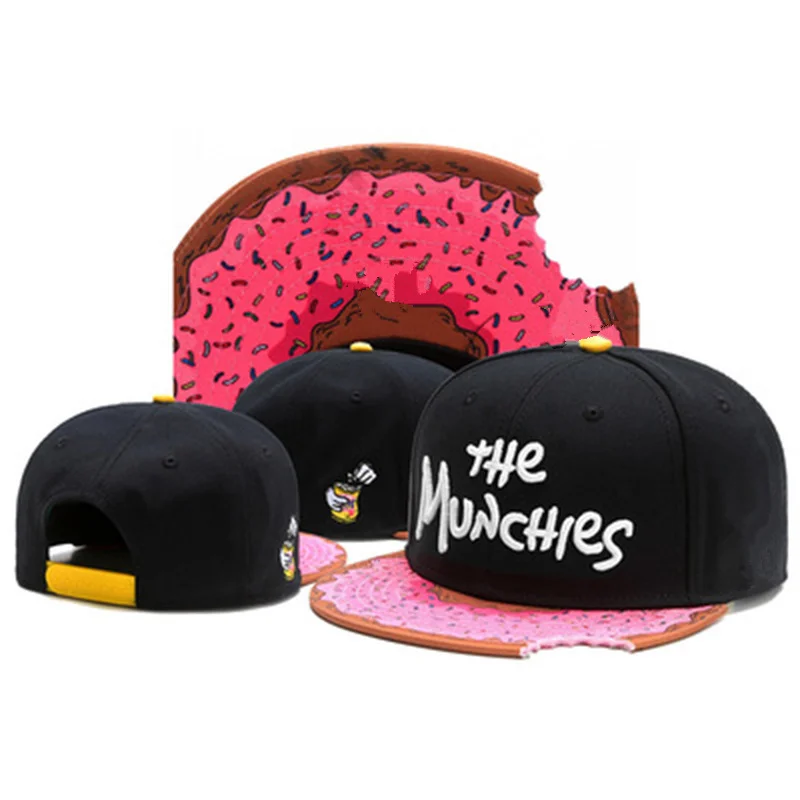 TUNICA Brand MUNCHIES CAP snacks pink snapback hat men women adult hip hop Headwear outdoor casual sun baseball cap gorras bone