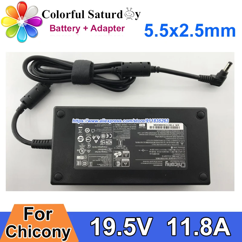 Originele Chicony 19.5V 11.8A 5.5X2.5Mm A12-230P1A A17-230P1A A230A012L 230W Ac Adapter Voor Msi Laptop GS65 stealth 8SG GS75 P65