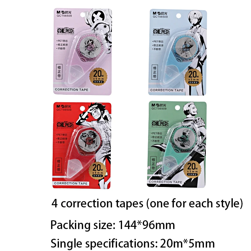 One Piece Correction Tape White 20m Anime Cartoon Student School Office Supplies Examination Writing Diary Stationery Corrector