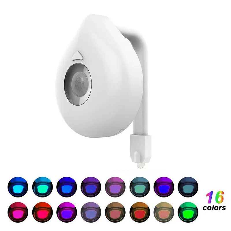 Lampe LED intelligente avec capteur de mouvement PIR, alimentée par piles, lumière de nuit à couleur changeante, pour la salle de bain, activation automatique, IP65