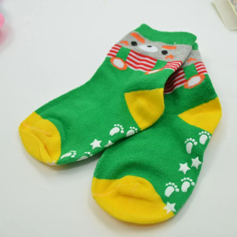 

3 Pairs 0-2 Yrs Children Baby No-slip Socks for Baby Boys Girls Cute Cartoon Toddler Sock Silicone Anti-Slip Indoor Floor Socks