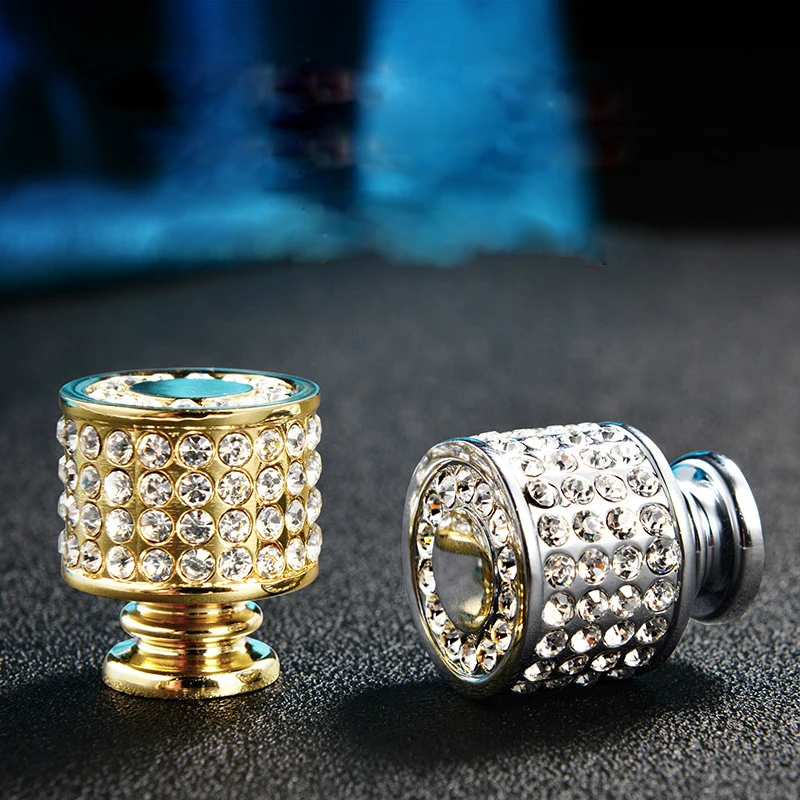 Crystal Golden Furniture Handle Kitchen Cabinets Knob Dressing Cupboard Handles Wardrobe Drawer Pulls Closet Door Handle