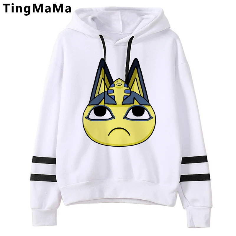 Animal Crossing New Horizons Hoodies Men Funny Anime Ankha Streetwear Unisex Tops Harajuku Animal Crossing Sweatshirts Male