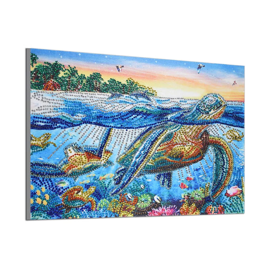 Special Shaped Diamond Painting Animal Tortoise In The Sea Scenery of Rhinestones Diamond Embroidery Cross Stitch Home Decor