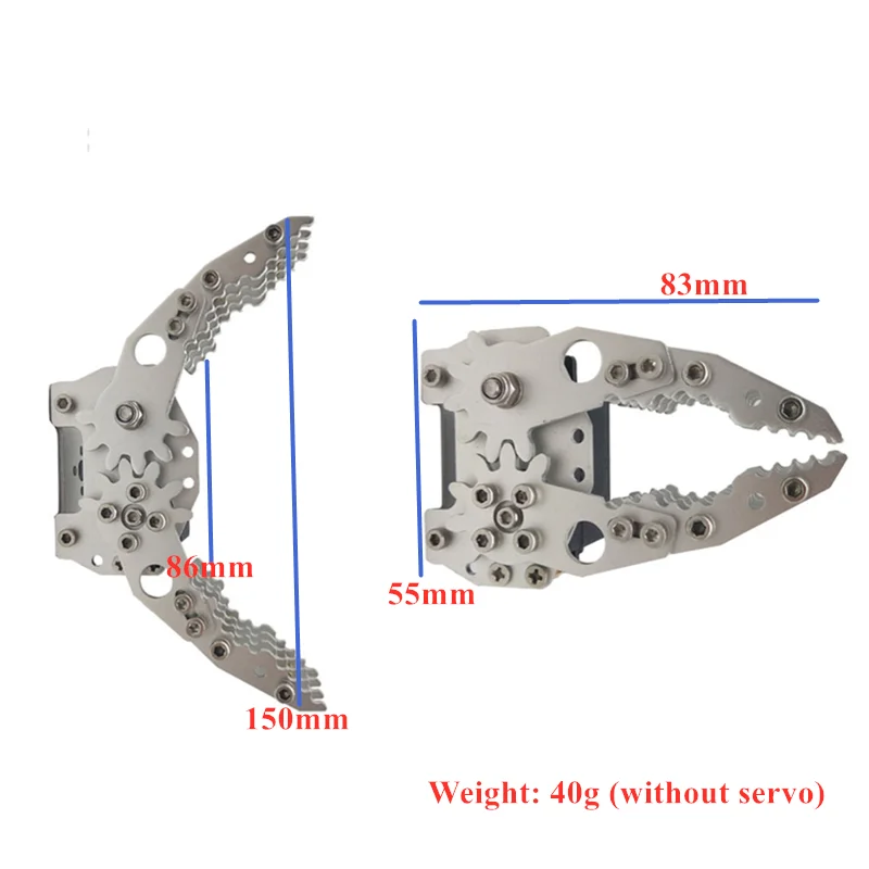 Aluminum Alloy Robot Claw Robot Gripper Manipulator CL-4 Robot Hand Fingers Mechanical Claws G6 Claw Model Metal Steering Gear