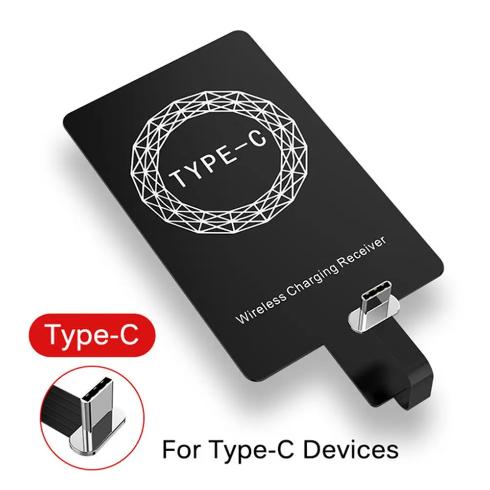 Pad For Android Type-C Adapter Induction Patch Charge Coil Qi Wireless Charging Receiver Charger