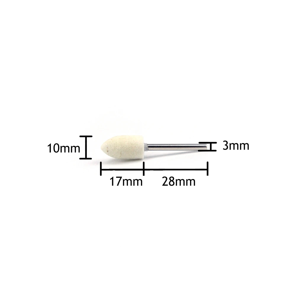 POLIWELL 10 قطعة مدبب مخروط طحن رئيس 3 مللي متر عرقوب ورأى التلميع عجلة الروتاري أدوات اكسسوارات للمعادن مرآة غرامة تلميع
