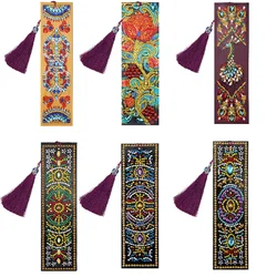 New Diamond Painting Exquisite Pencil box Leather Bookmarks Tassel Bookmarks Special Shaped Diamond Embroidery Craft decor