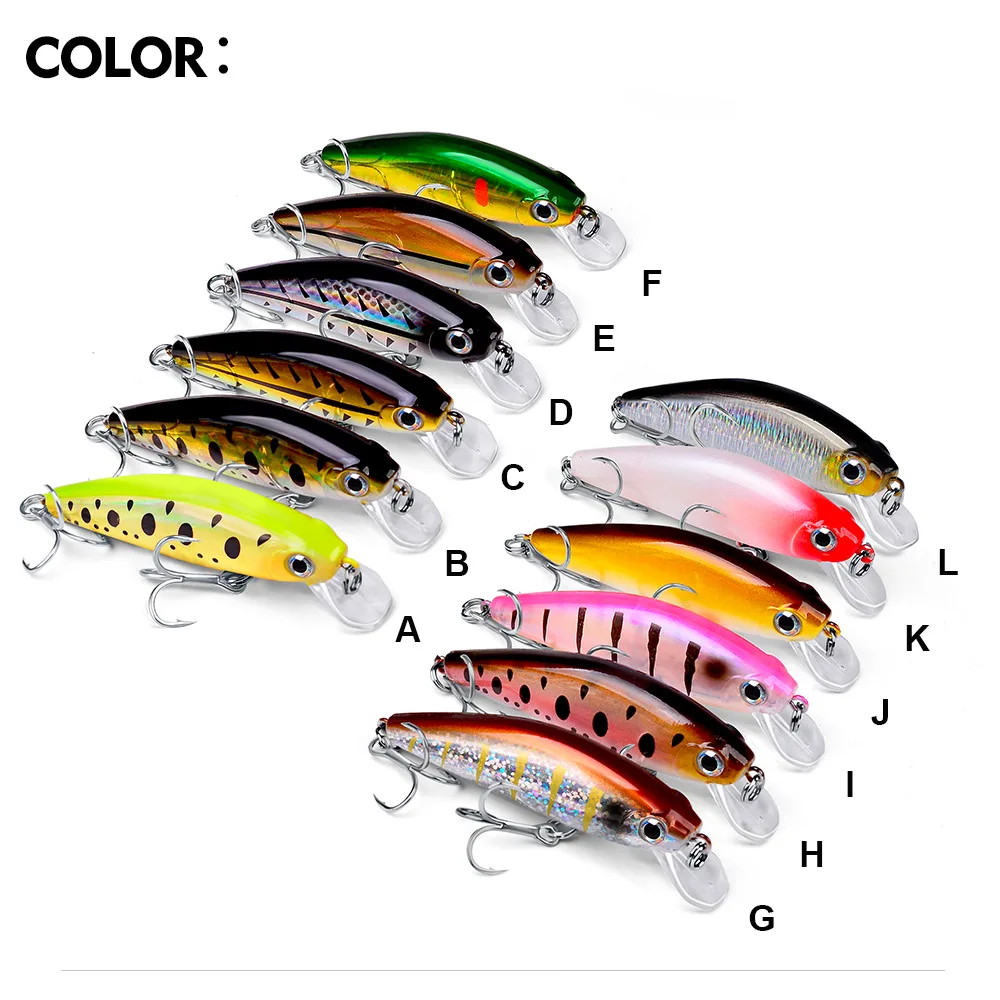 

1pcs Fishing Lure 11g 8cm Hard ABS Plastic Artificial Minnow Lure 12 Color Crankbait Fishing Bait 6# Treble hook DW457