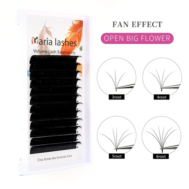 MARIA Easy Fan makijaż sztucznych rzęs bardzo długi 8-20mm Mega naturalne przedłużanie rzęs dostawca gotowe produkty do wachlowania objętości