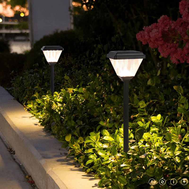 Imagem -03 - Outdoor Impermeável Led Solar Lamp Luzes da Tocha Solar Pathway Luz Paisagem Lâmpada de Gramado Quintal Pátio Decoração do Jardim