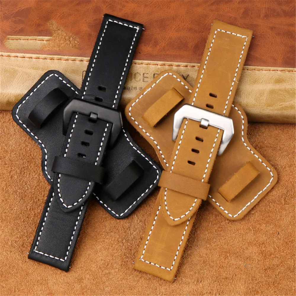 Genuine Cowhide Leather Watch Strap for Panerai PAM111 441 Watchband Men Vintage Wrist Band for Diesel Bracelet 20 22 24mm 26mm