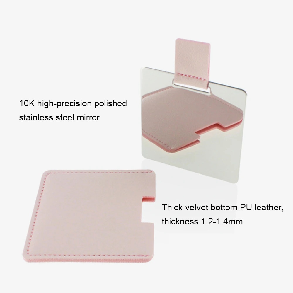 Espejo de tocador ultrafino para maquillaje, espejo de bolsillo rectangular plegable, compacto, 7 colores, 1 unidad