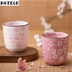 Sakura Underglaze Ceramic Tea Cup Single Porcelain Household Water Cup Elegant for Kung Fu Tea & Daily Drinking Unique Gift Idea