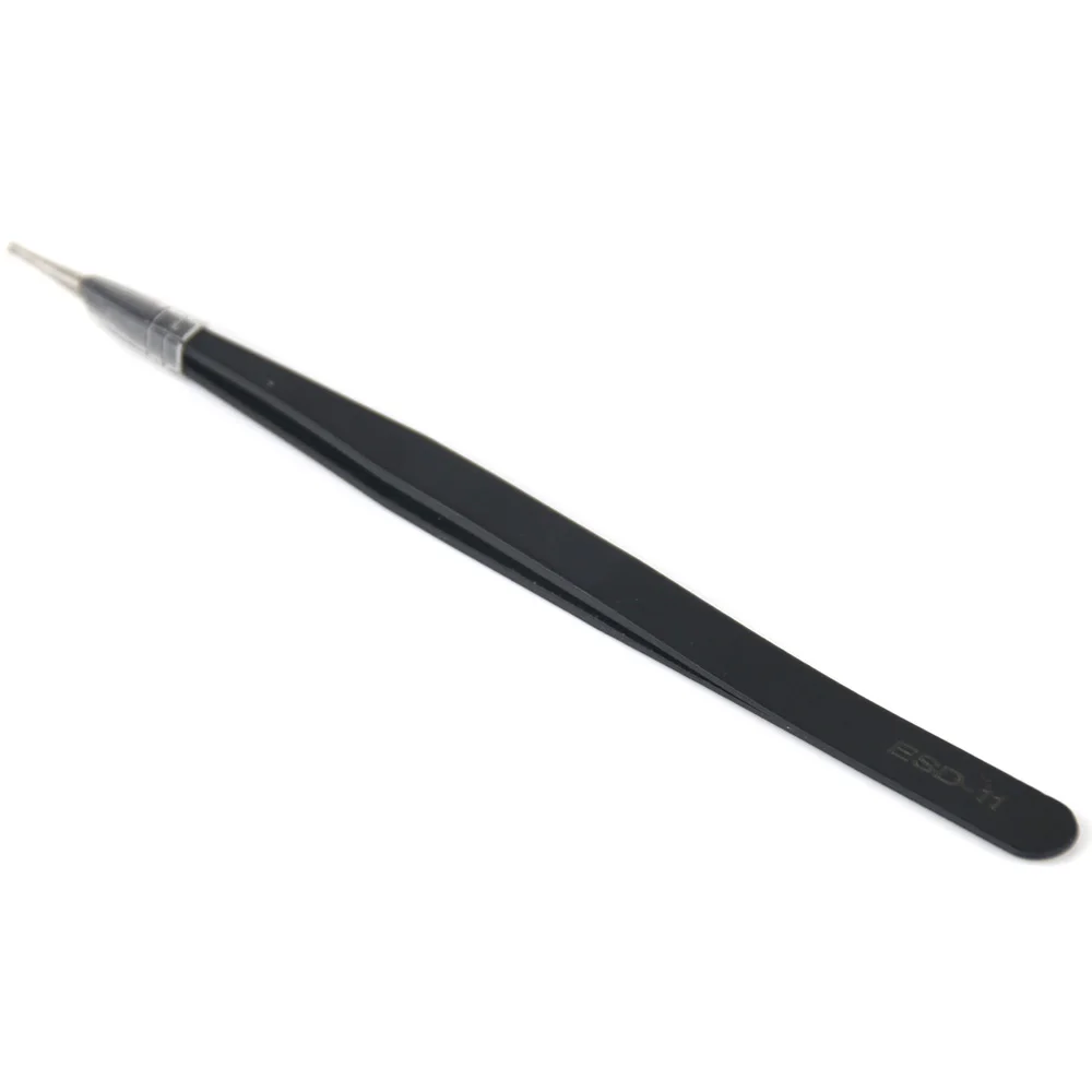 6pcs Anti-static ESD 10-15 Industrial Precision Curved Straight Tweezers Stainless Steel BGA Repair Tweezers Maintenance Tool