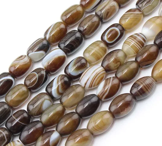 

Natural agate bucket beads Stone Round Loose Beads spacer For Jewelry bracelet making