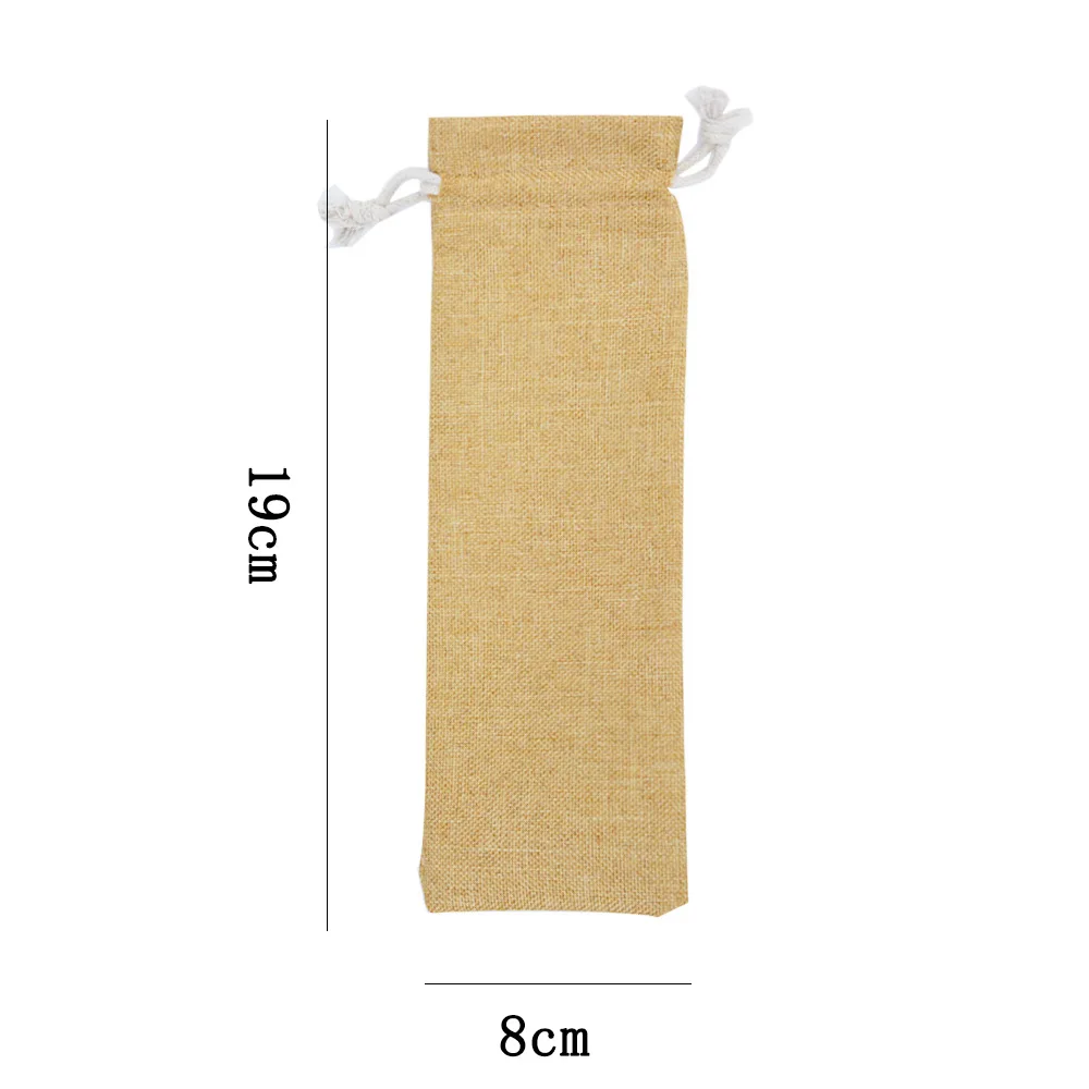 50pcs Burlap Jute Sackcloth Linen Drawstring Bags Rectangle Pouches Comb Jewelry Gift Tableware Storage Bag Custom Logo Print