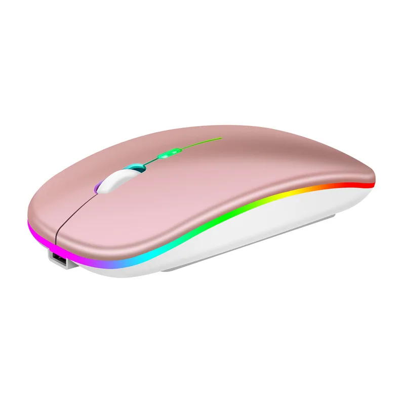 

Rechargeable Mouse Wireless Mouse PC Accessories Mute Mause for Tablets Laptops Computer Black White Pink Silver Color