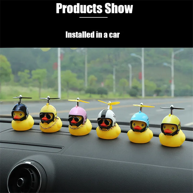 Duck Bicycle Bell Ducky Duck for Motorcycle Bike Accessories Helmet Light Cute Ducks with Helmet for MTB Cycling