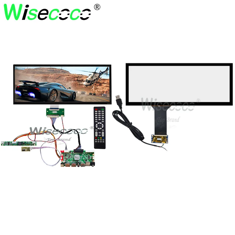 

Wisecoco 12.3 Inch 1920x720 IPS TFT LCD Panel Stretched Bar Touch Display USB SD Card Driver Board