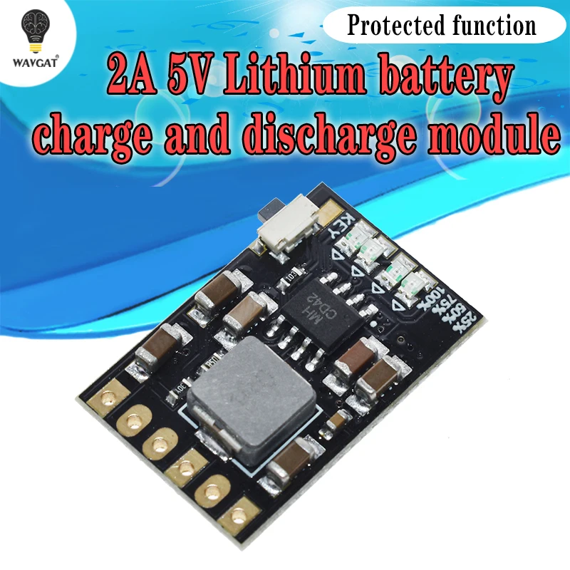 WAVGAT DC 5V 2.1A Mobile Power Diy Board 4.2V Ładowanie / rozładowanie (boost) moduł wskaźnika ochrony akumulatora 3.7V litowo 18650