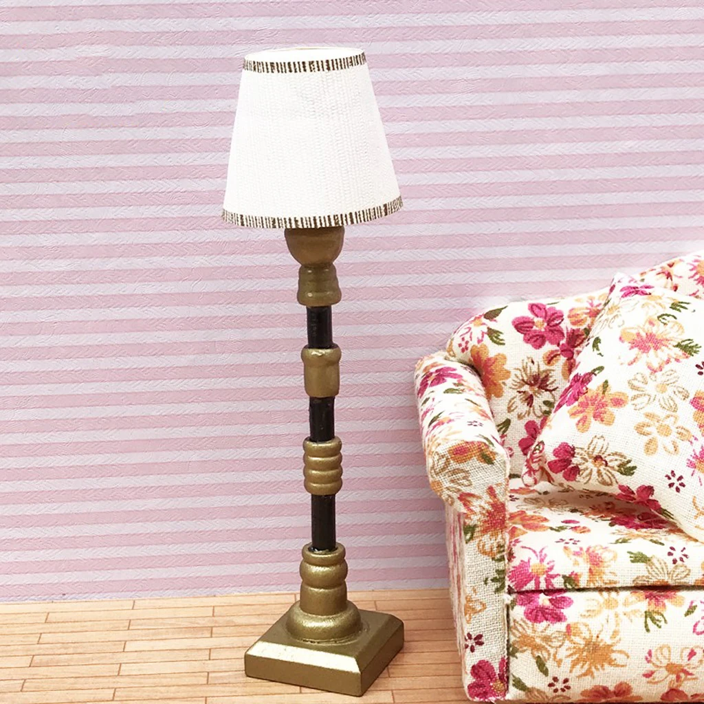 Dollhouse LED Light Floor Lamp, Miniature Standard Lamp, Reading Lights, for