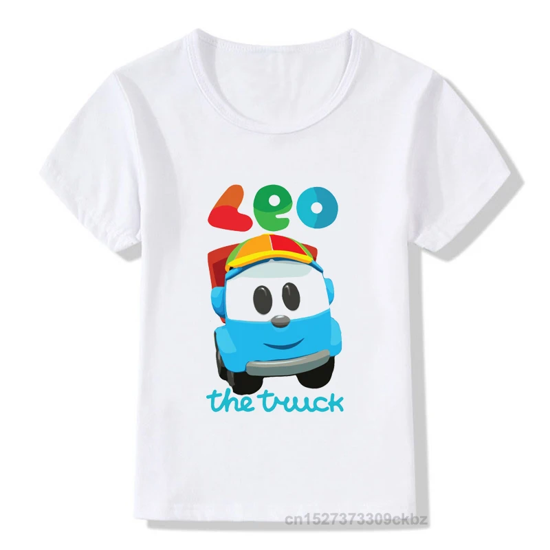 Kawaii Kids T-shirts Funny Leo The Truck Tv Show Cartoon Print Boy T Shirt Cute Girls Tops Fashion Children Clothes